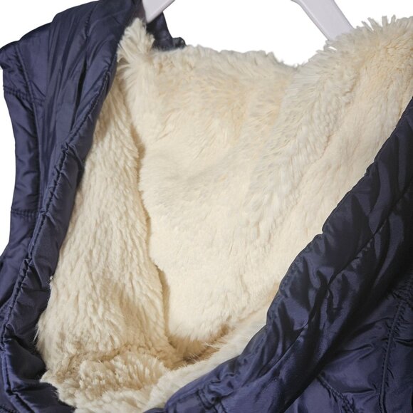 American Eagle Outfitters Mens Puffer Vest Navy Blue S/P Quilted Sleeveless Jack - Picture 8 of 8